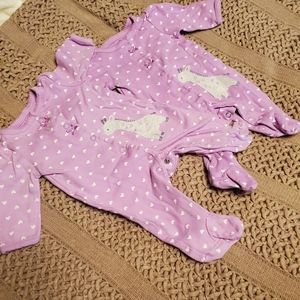 Carter's newborn purple giraffe sleepers twin girl